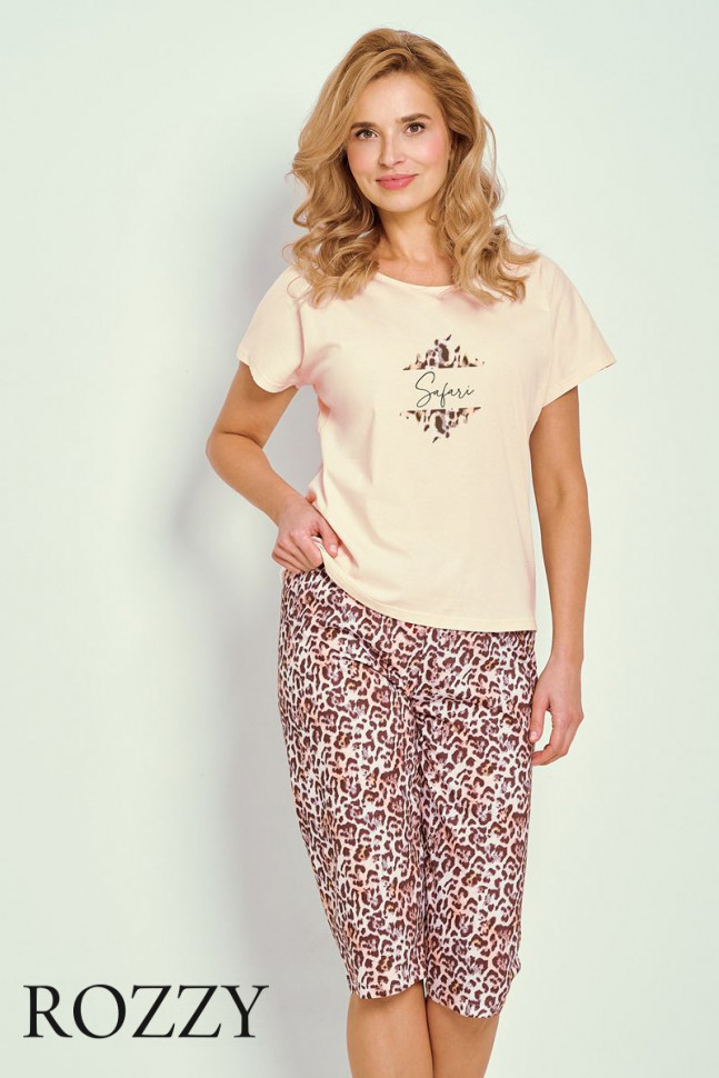 Пижама хлопковая Taro Chrissy 3320/3362 персиковый/леопардовый