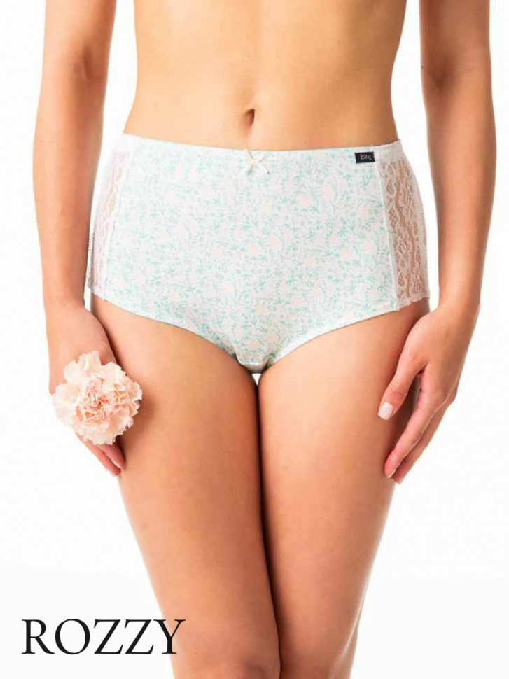 Трусы макси хлопковые Key LPF 616 A24 бежевый/мятный (уп.2шт.)