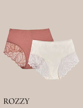 Трусы макси хлопковые Esotiq Pinky 42146 терракотовый/экрю (уп.2шт.)