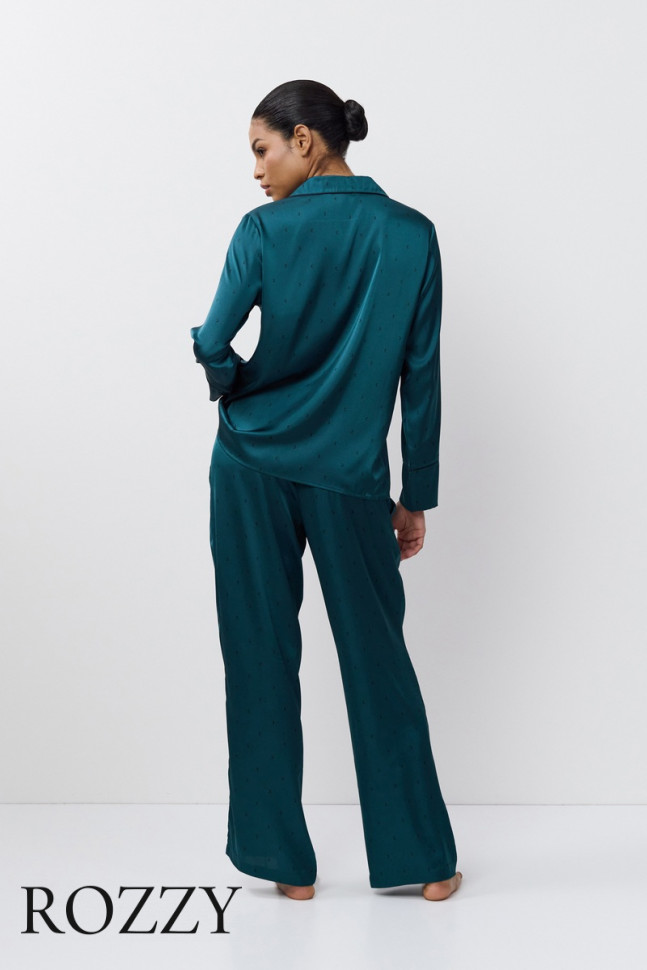 Пижама атласная Aruelle Emeralda изумрудный
