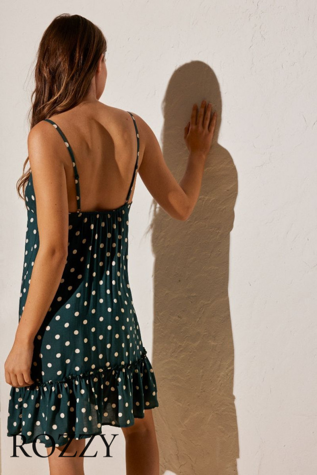 Платье пляжное вискозное Ysabel Mora 85954 темно-зеленый/белый