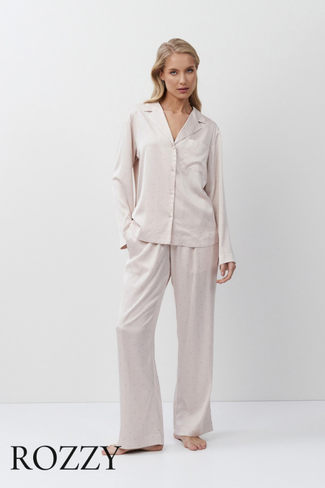 Пижама атласная с шортами Aruelle Gilian светло-розовый