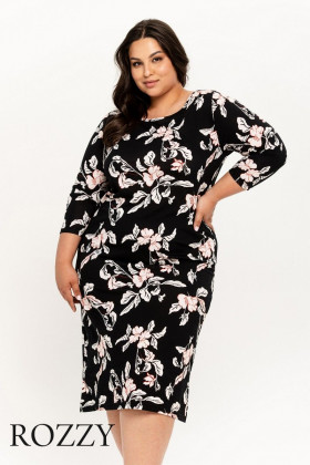 Сорочка хлопковая Taro Charlotte Maxi 3233/3254 черный/бежевый