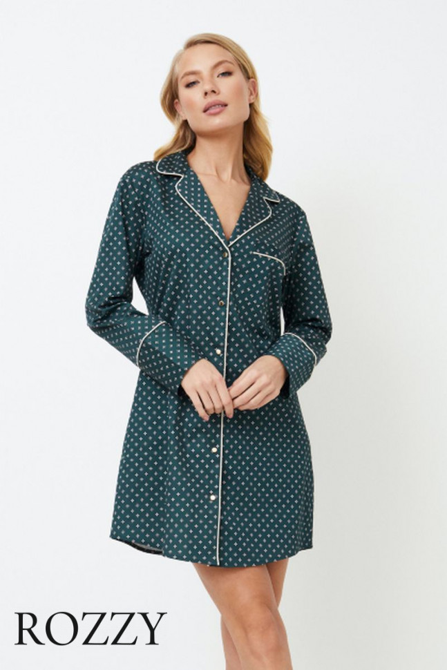 Сорочка хлопковая Aruelle Genny зеленый