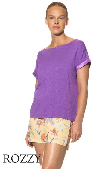 Футболка домашняя вискозная Mey Alena 16407 сиреневая