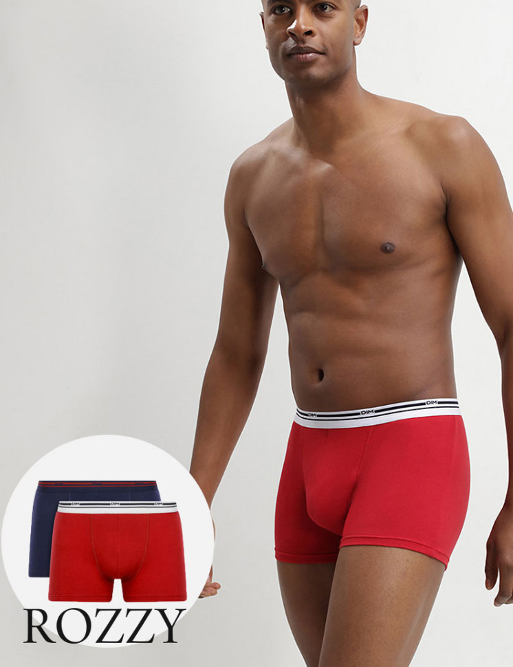 Трусы шорты мужские DIM 06XP красный/синий (уп.2шт.)