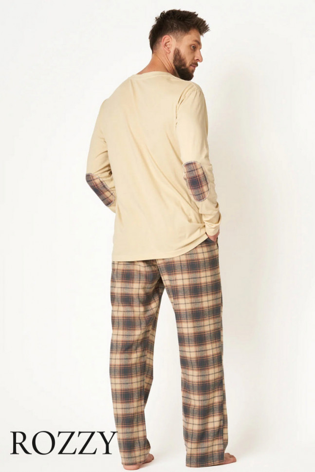 Пижама мужская Key MNS 403 бежевый/серый