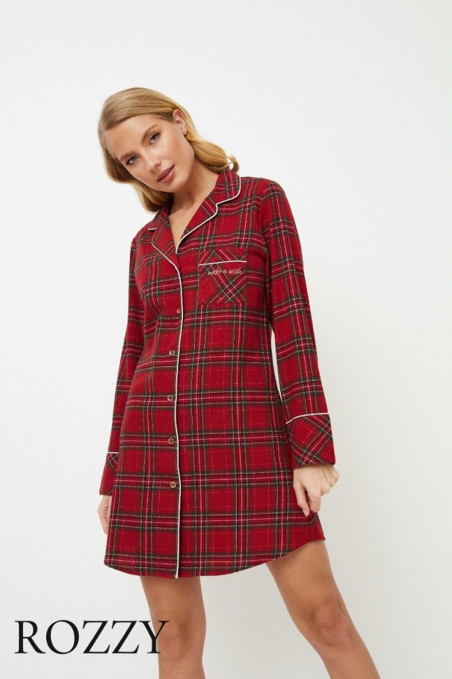 Сорочка фланелевая Aruelle Holly бургундское вино