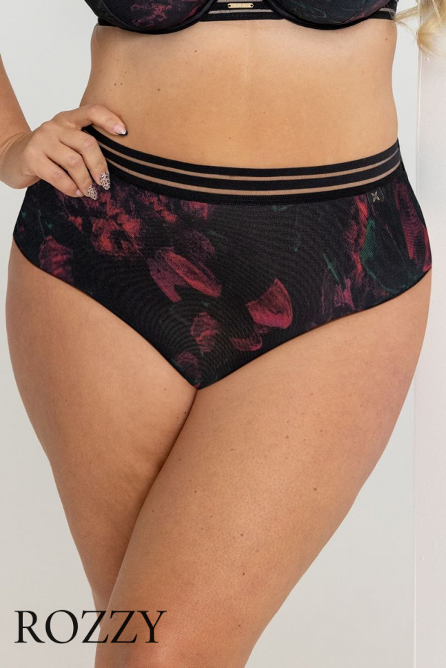 Трусы классика Kris Line Blossom черный/сиреневый