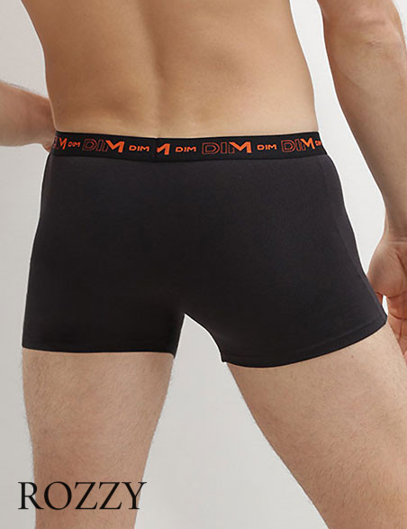 Трусы шорты мужские DIM 6596/3 черная смородина/черно-оранжевый/черно-синий (уп.3шт.)