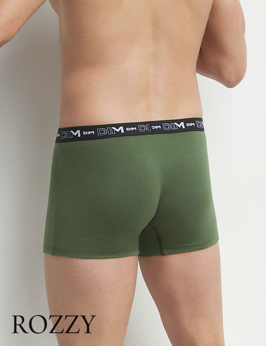 Трусы шорты мужские DIM 6596/3 хаки/синий/кварц (уп.3шт.)