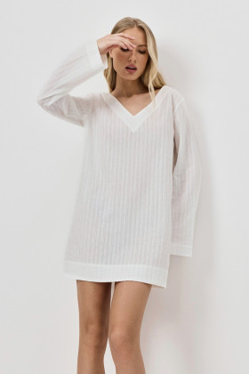 Платье домашнее хлопковое Aruelle Elara слоновая кость