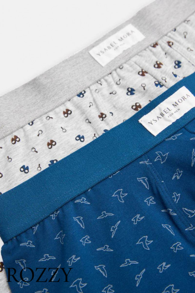 Трусы шорты мужские Ysabel Mora 20422 синий/серый (уп.2шт.)