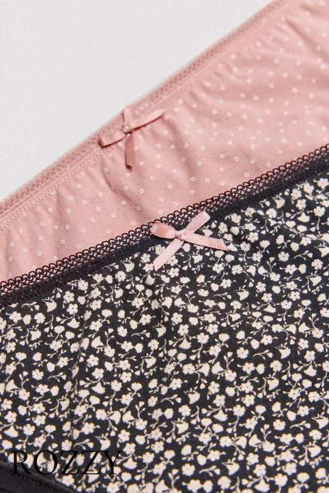 Трусы бикини хлопковые Ysabel Mora 19018 светло-серый/черный (уп.2шт.)