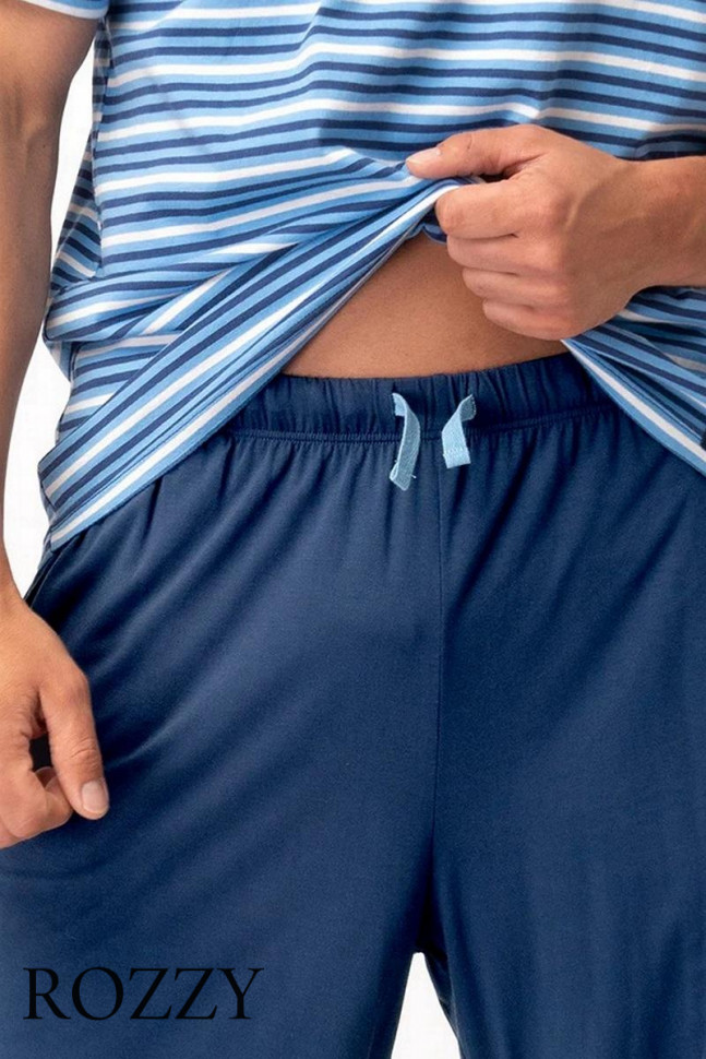 Пижама мужская Key MNS 364 голубой/темно-синий