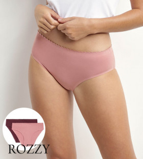 Трусы слипы хлопковые DIM Body Touch Easy 0DFQ розовый/бордовый