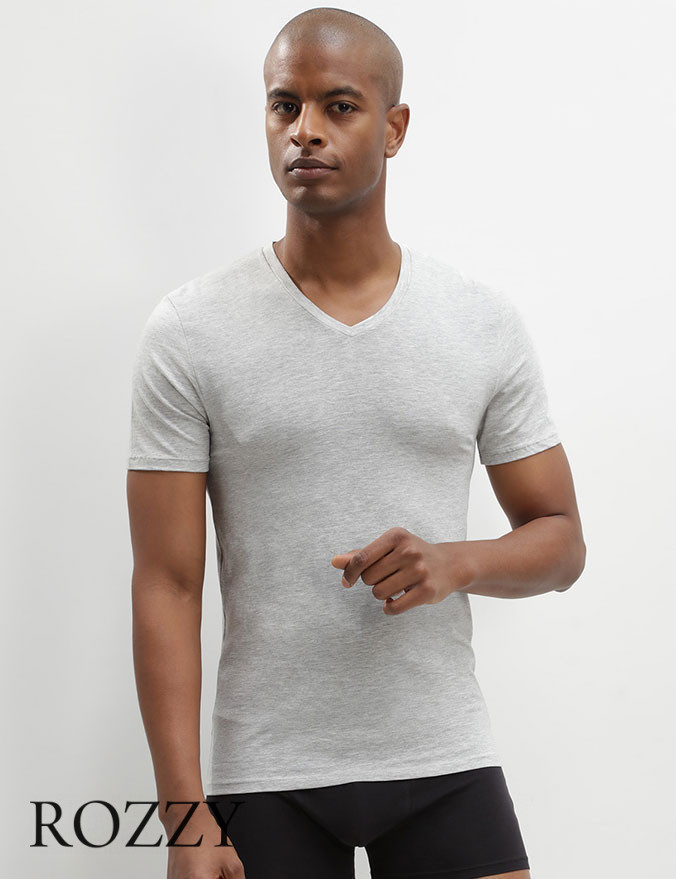 Футболка мужская DIM 0A6E белый/серый (уп.2шт.)