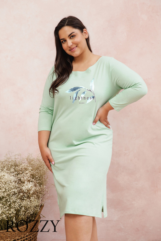 Сорочка хлопковая Taro Olympia Maxi 2996/3019/3020 фисташковый