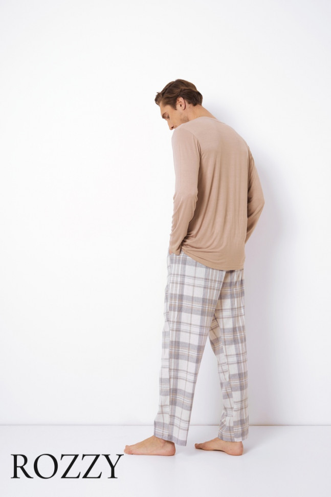 Пижама мужская Aruelle Aiden серый/бежевый