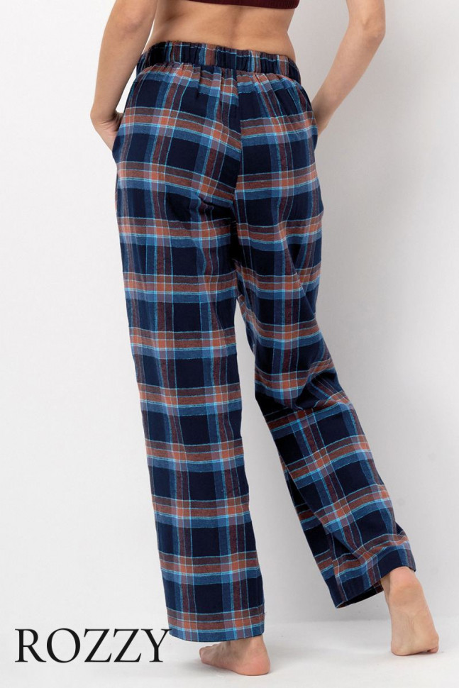 Брюки домашние фланелевые Key LHE 431 темно-синий