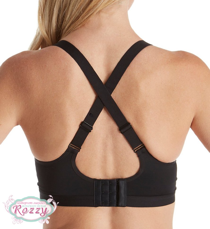 Бюстгальтер спортивный без косточек Shock Absorber S03Z6 черный/синий