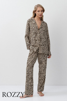 Пижама вискозная Aruelle Elise светло-бежевый/капучино