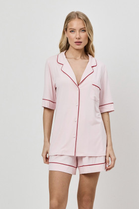 Пижама вискозная с шортами Aruelle Amoria светло-розовый