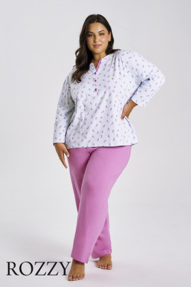 Пижама хлопковая Taro Yolanda Maxi 3446/3462 белый/розовый