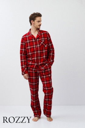 Пижама мужская фланелевая Aruelle Benny красный