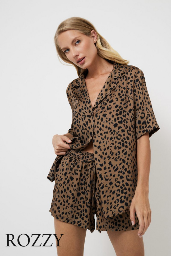 Пижама вискозная Aruelle Kaya леопардовый