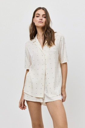 Пижама вискозная с шортами Aruelle Alba экрю