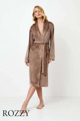 Халат велюровый Aruelle Choco кофейный