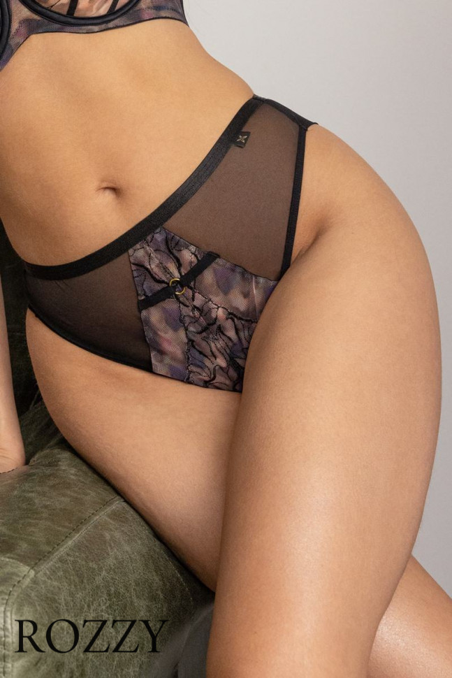 Трусы слипы Kris Line Blurry черный/мультиколор