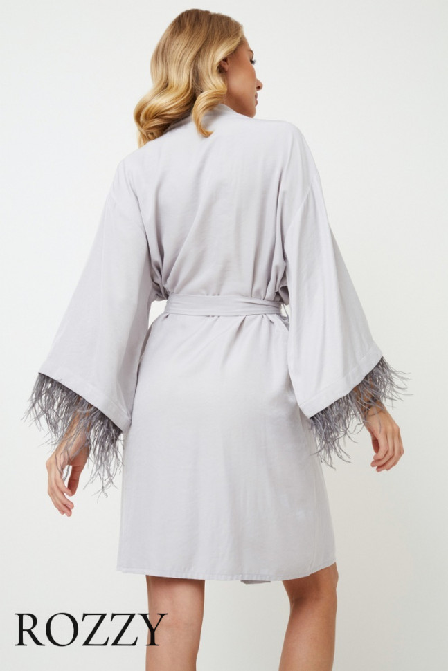 Халат вискозный Aruelle Brigitte светло-серый