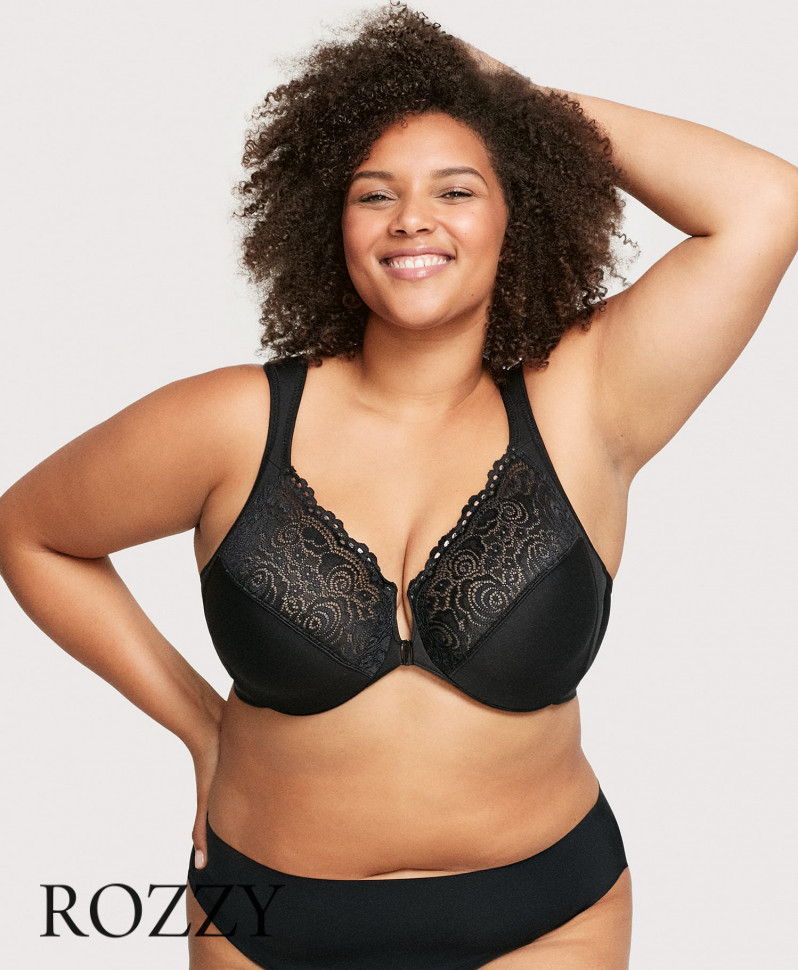 Бюстгальтер спереди застежка Glamorise GI1245 черный