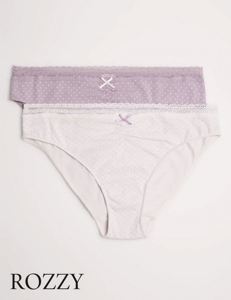 Трусы бикини хлопковые Ysabel Mora 19392 сиреневый/лаванда (уп.2шт.)